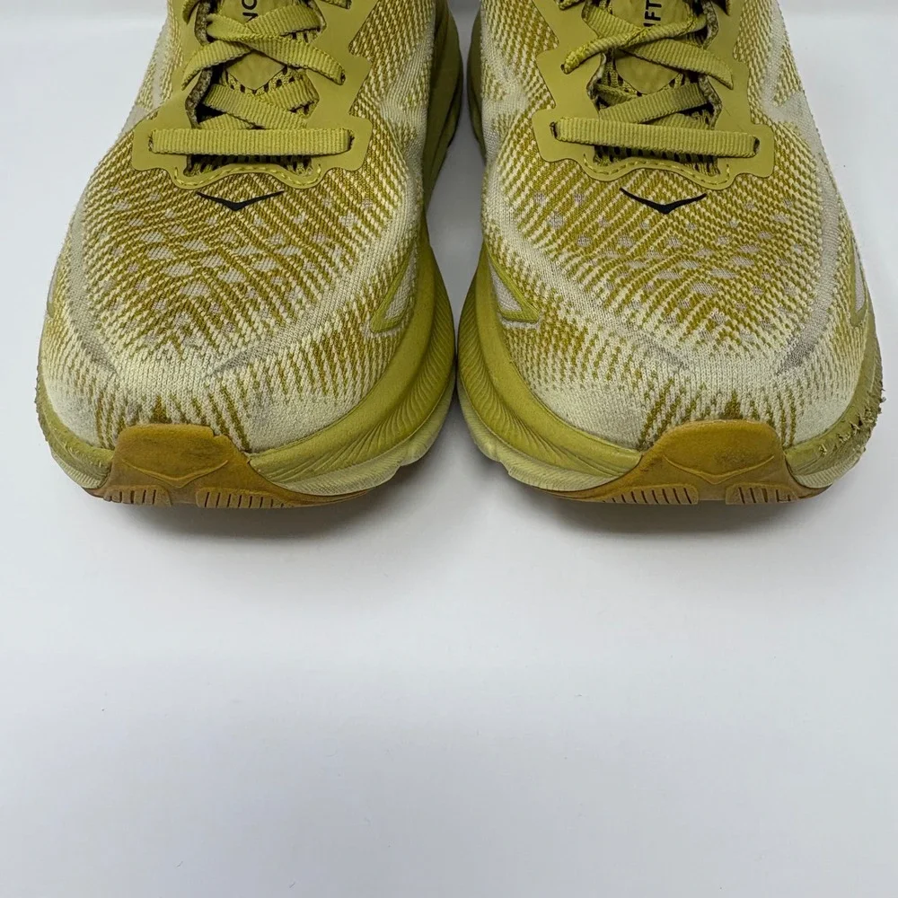 Hoka Clifton 9 Mens Size 9 Yellow Black Athletic Running Shoes Sneakers